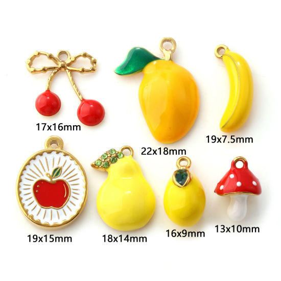 Immagine di 2 Pz Placcatura Sottovuoto PVD Ecologica 304 Acciaio Inossidabile Ciondoli 18K Vero Oro Placcato Smalto