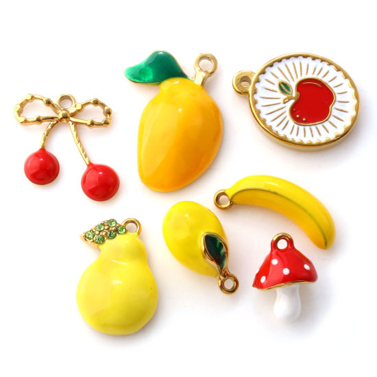 Immagine di 2 Pz Placcatura Sottovuoto PVD Ecologica 304 Acciaio Inossidabile Ciondoli 18K Vero Oro Placcato Smalto