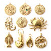 Bild von Umweltfreundliche PVD-Vakuumbeschichtung 304 Edelstahl Ozean Schmuck Charms 18K Echtgold plattiert