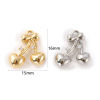 Picture of Eco-friendly Brass Valentine's Day Charms Real Gold Plated Cherry Fruit Heart 3D Clear Cubic Zirconia 16mm x 15mm