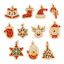 Picture of Eco-friendly PVD Vacuum Plating 304 Stainless Steel & Cubic Zirconia Christmas Charms 18K Real Gold Plated