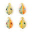 Picture of Brass & Rhinestone Charms 18K Gold Plated Multicolor Enamel Easter Egg 3D 24mm x 13mm