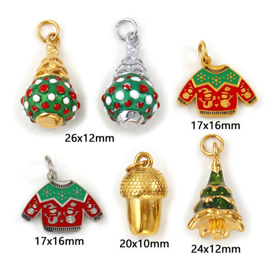 Bild von Umweltfreundlich 304 Edelstahl Weihnachten Charms Bunt