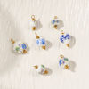 Picture of Eco-friendly 304 Stainless Steel & Ceramic Charms 18K Gold Plated Geometric Orchid Flower