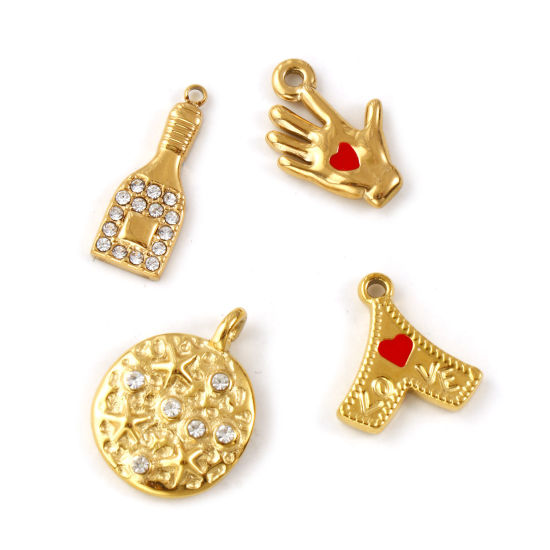 Изображение 1 ШТ Экологичное вакуумное PVD-покрытие 304 Нержавеющая Сталь Подвески 18K настоящее золото с покрытием