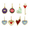 Picture of Eco-friendly Brass Valentine's Day Charms 18K Real Gold Plated Enamel Heart