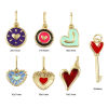 Picture of Eco-friendly Brass Valentine's Day Charms 18K Real Gold Plated Enamel Heart