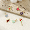 Picture of Eco-friendly Brass Valentine's Day Charms 18K Real Gold Plated Enamel Heart