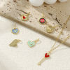 Picture of Eco-friendly Brass Valentine's Day Charms 18K Real Gold Plated Enamel Heart