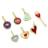 Picture of Eco-friendly Brass Valentine's Day Charms 18K Real Gold Plated Enamel Heart