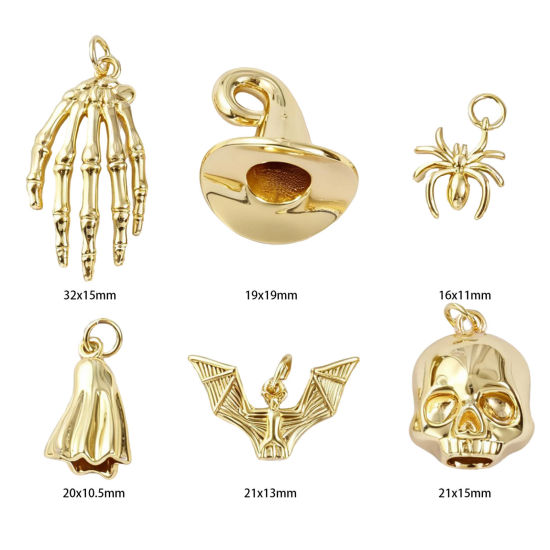 Immagine di Eco-friendly Brass Halloween Charms 18K Real Gold Plated