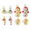 Picture of Eco-friendly Brass Christmas Charms Real Gold Plated Enamel