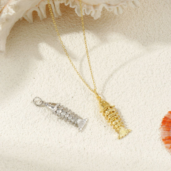 Immagine di Brass Ocean Jewelry Pendants Multicolor Fish Animal 3D Movable 3.9cm x 1.2cm