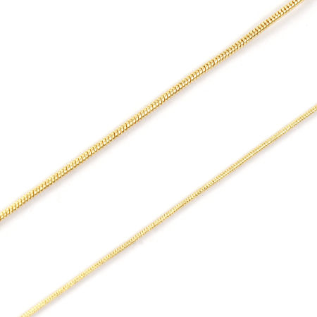 Brass Exquisite Snake Chain Necklace 18K Gold Plated 45cm(17.7") + 5cm(2") long