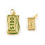 Immagine di 2 Pz Ecologico Ottone Ciondoli 18K Vero Oro Placcato Dollaro Americano