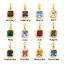 Picture of Eco-friendly Brass & Cubic Zirconia Birthstone Charms 18K Real Gold Plated Square 15.5mm x 7.5mm
