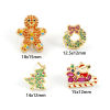 Picture of Sweet & Cute Exquisite 18K Gold Plated Brass & Cubic Zirconia Christmas Ear Post Stud Earrings For Women Gift