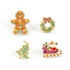Picture of Sweet & Cute Exquisite 18K Gold Plated Brass & Cubic Zirconia Christmas Ear Post Stud Earrings For Women Gift