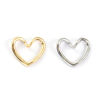 Picture of 2 PCs Eco-friendly Brass Valentine's Day Charms Real Gold Plated Heart Hollow 18mm x 15mm