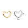 Picture of 2 PCs Eco-friendly Brass Valentine's Day Charms Real Gold Plated Heart Hollow 18mm x 15mm