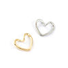 Picture of 2 PCs Eco-friendly Brass Valentine's Day Charms Real Gold Plated Heart Hollow 18mm x 15mm