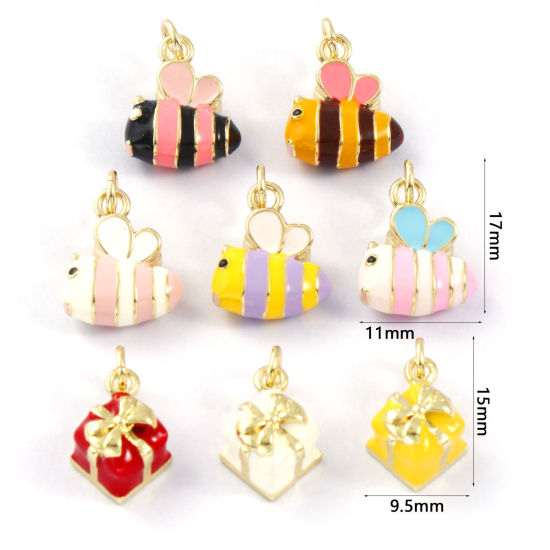 Изображение 2 PCs Eco-friendly Brass Charms 18K Real Gold Plated Enamel 3D