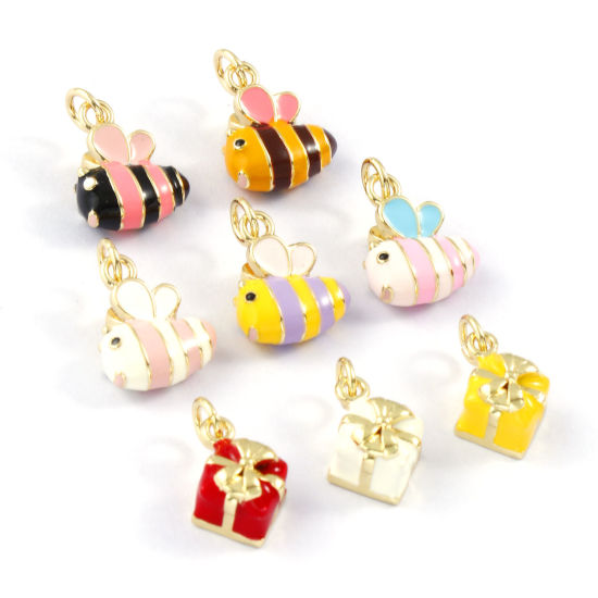 Изображение 2 PCs Eco-friendly Brass Charms 18K Real Gold Plated Enamel 3D