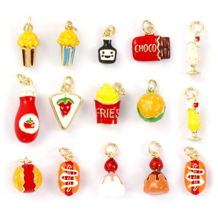 Eco-friendly Brass Charms 18K Real Gold Plated Enamel 3D