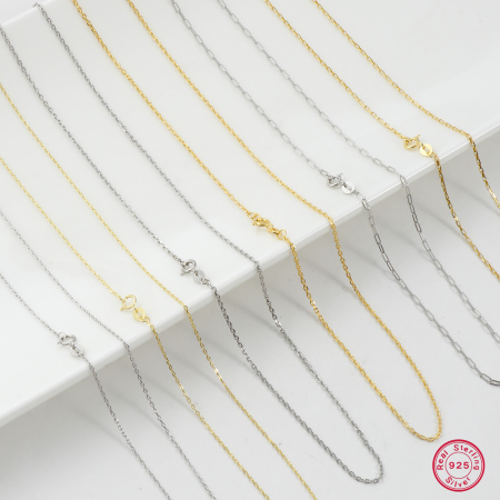 1 Unidad Respetuoso del Medio Ambiente Plata de Ley Cadenas Collares Multicolor 45cm longitud