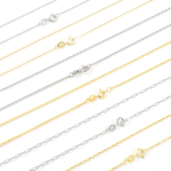 Immagine di 1 Pz Ecologico Argento Sterling Catena Collana Multicolore 45cm Lunghezza