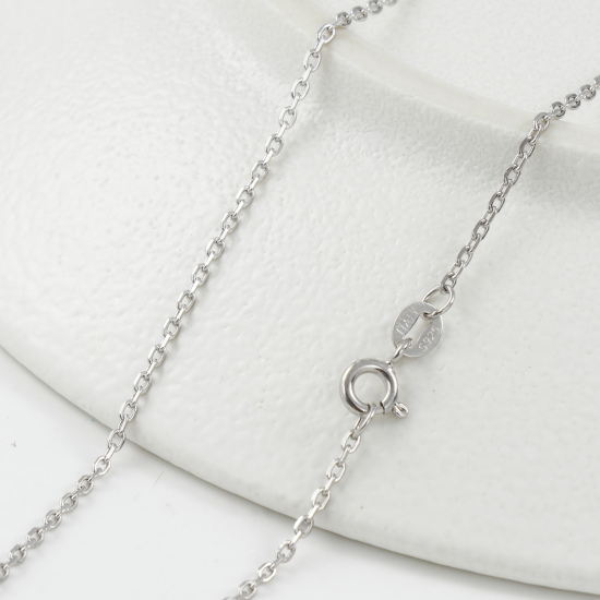 Immagine di 1 Pz Ecologico Argento Sterling Catena Collana Multicolore 45cm Lunghezza