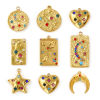Bild von Umweltfreundliche PVD-Vakuumbeschichtung 304 Edelstahl Charms 18K Echtgold plattiert Geometrie Bunt Strass