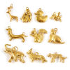Picture of Eco-friendly PVD Vacuum Plating 304 Stainless Steel Charms 18K Real Gold Plated Animal 3D