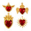 Picture of Eco-friendly PVD Vacuum Plating 304 Stainless Steel Religious Pendants 18K Real Gold Plated Red Enamel Ex Voto Heart