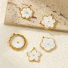 Bild von Umweltfreundliche PVD-Vakuumbeschichtung 304 Edelstahl & Natürliche Muschel Charms 18K Echtgold plattiert Weiß Blumen