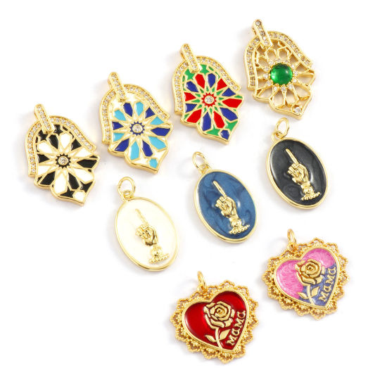 Picture of 1 Piece Eco-friendly Brass Charms 18K Real Gold Plated