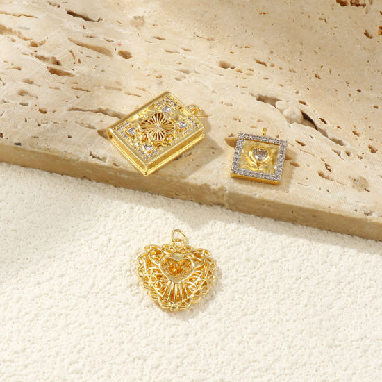 Picture of 1 Piece Eco-friendly Brass Charms 18K Real Gold Plated