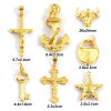 Изображение 1 ШТ Экологичный Латунь Подвески 18K настоящее золото с покрытием Якорь Крест
