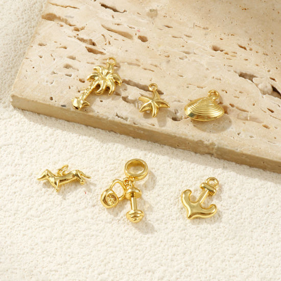 Picture of 2 PCs Eco-friendly Brass Charms 18K Real Gold Plated