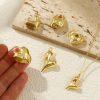 Bild von 2 PCs Eco-friendly Brass Valentine's Day Charms 18K Real Gold Plated Heart
