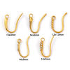 Изображение 2 ШТ Экологичное вакуумное PVD-покрытие 304 Нержавеющая Сталь Изысканный Серьги-крючки для ушей для аксессуаров для изготовления ювелирных изделий своими руками 18K настоящее золото с покрытием С открытой петлей Размер провода: 1мм(18 калибров)