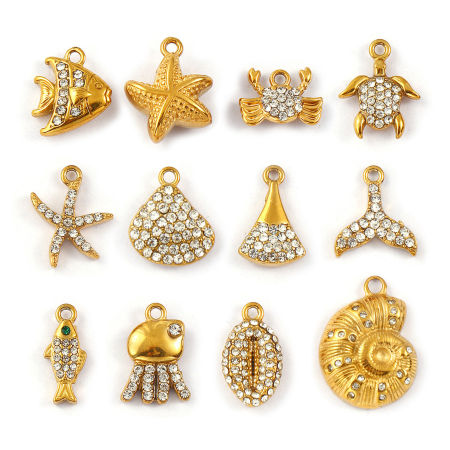 Umweltfreundliche PVD-Vakuumbeschichtung 304 Edelstahl Ozean Schmuck Charms 18K Echtgold plattiert