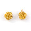 Picture of 2 PCs Eco-friendly PVD Vacuum Plating 304 Stainless Steel Charms 18K Real Gold Plated Flower Double Sided