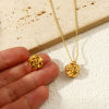 Picture of 2 PCs Eco-friendly PVD Vacuum Plating 304 Stainless Steel Charms 18K Real Gold Plated Flower Double Sided