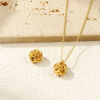 Picture of 2 PCs Eco-friendly PVD Vacuum Plating 304 Stainless Steel Charms 18K Real Gold Plated Flower Double Sided