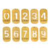 Picture of Eco-friendly PVD Vacuum Plating 304 Stainless Steel Pendants 18K Real Gold Plated Rectangle Lucky Number Message " 0-9 " Mirror Polishing 3.5cm x 1.7cm
