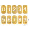 Picture of Eco-friendly PVD Vacuum Plating 304 Stainless Steel Pendants 18K Real Gold Plated Rectangle Lucky Number Message " 0-9 " Mirror Polishing 3.5cm x 1.7cm