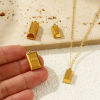 Picture of Eco-friendly Vacuum Plating 304 Stainless Steel Charms 18K Gold Plated Brick