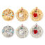 Picture of Eco-friendly Brass & Cubic Zirconia Charms Real Gold Plated Round Micro Pave