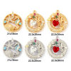 Bild von Eco-friendly Brass & Cubic Zirconia Charms Real Gold Plated Round Micro Pave